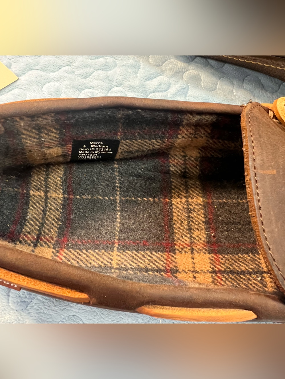L.L. Bean Brown Leather Moccasin Loafers with Tan Laces - Picture 15 of 16